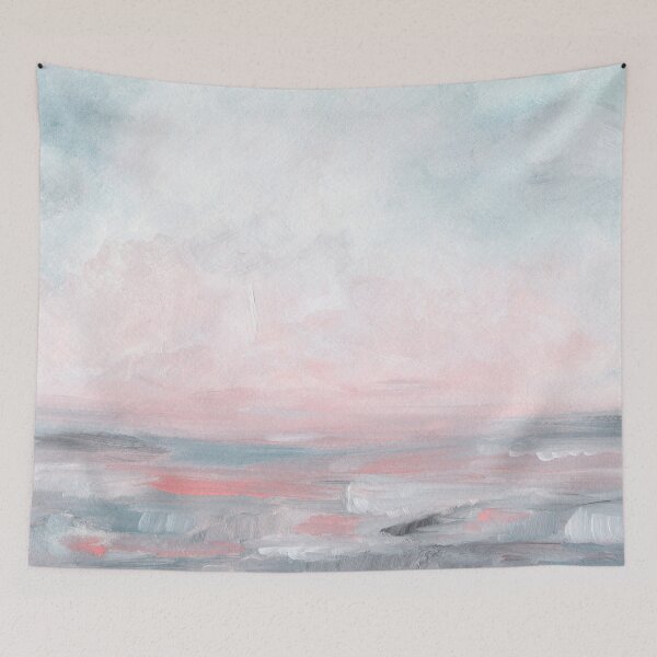 Item preview, Stormy Seas - Gray & Pink Seascape designed and sold by KristenLacziArt.