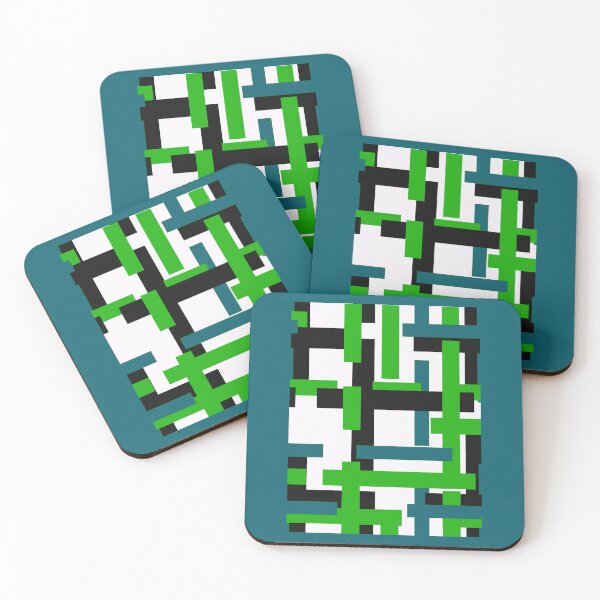 Item preview, green lime black geometric stripe lines   designed and sold by AnabiaYowell.