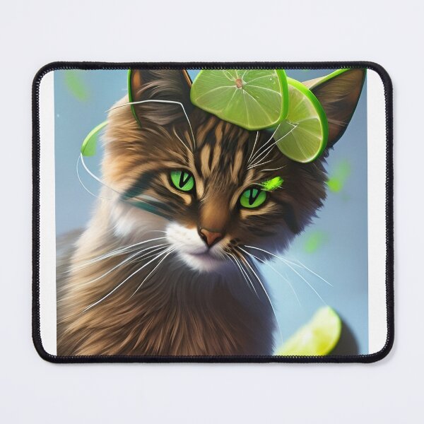 Item preview, Tabby cat with lime green accents green cheerful designed and sold by greengoodnich.