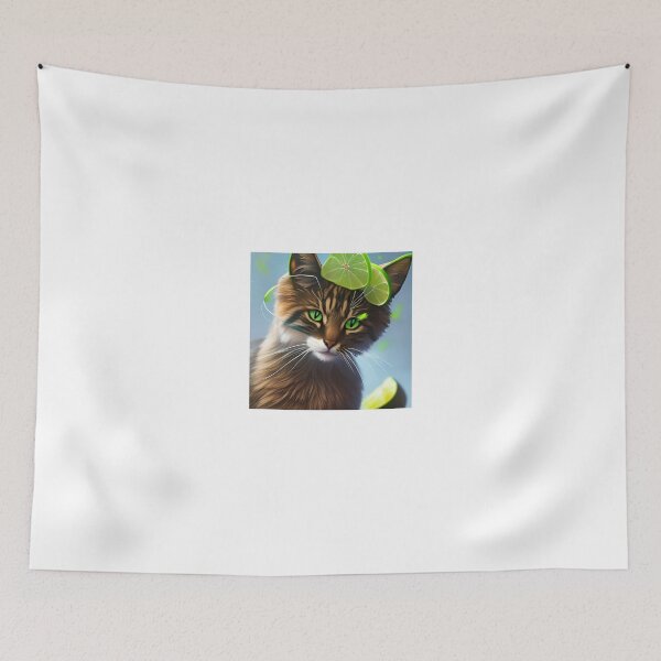 Item preview, Tabby cat with lime green accents green cheerful designed and sold by greengoodnich.