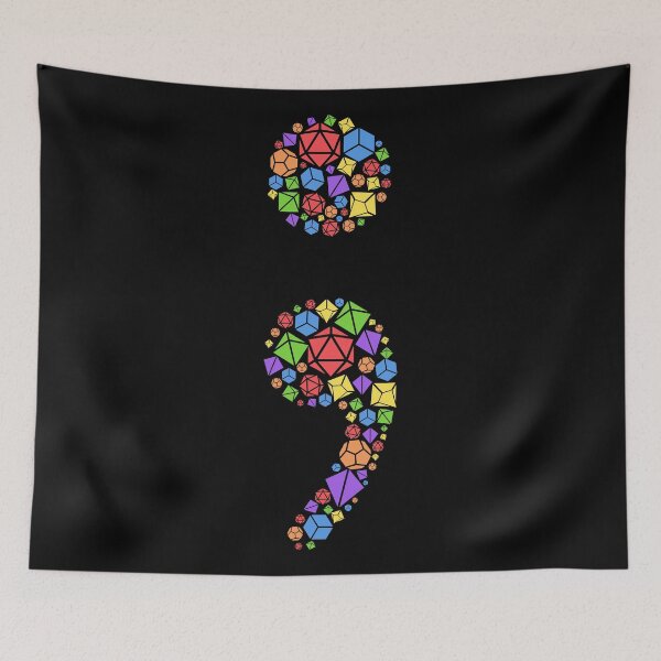 Item preview, Rainbow Mental Health Semicolon Dice Set designed and sold by pixeptional.