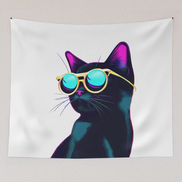 Item preview, Retro Stylish Black Cat designed and sold by pocketart2023.