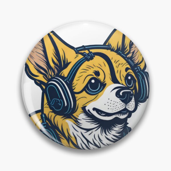 Item preview, Welsh corgi with headphones, relaxing on a star designed and sold by platobanpo.