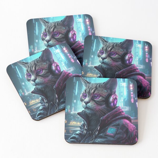 Item preview, Immersive Artistry of Cyberpunk Cats designed and sold by veldabarrel56.