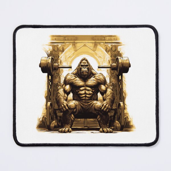 Item preview, gorilla, monkey, antique fitness equipment, fitness, training, designed and sold by CreaVisArt.