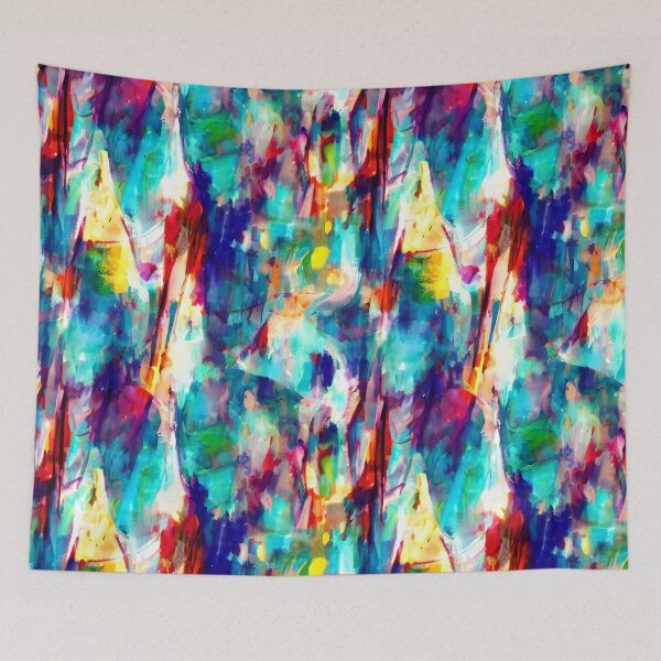 Item preview, Harmonious Contrasts: A Symphony of Blues, Reds, and Pinks in Abstract Art designed and sold by cece4410.
