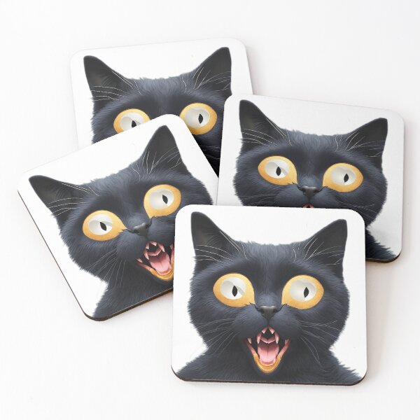 Item preview, Startled Whiskers: The Astonishment of a Very Shocked Black Cat designed and sold by meesin-shop.