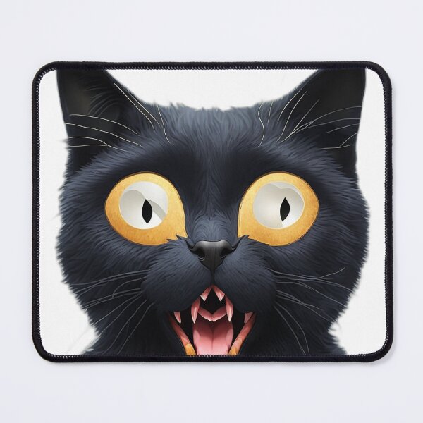 Item preview, Startled Whiskers: The Astonishment of a Very Shocked Black Cat designed and sold by meesin-shop.