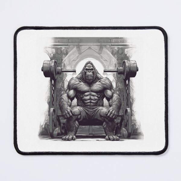 Item preview, gorilla, monkey, antique fitness equipment, fitness, training, designed and sold by CreaVisArt.