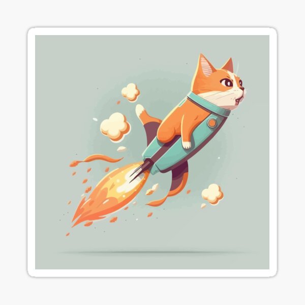 Item preview, Cat Riding a Rocket designed and sold by Amir Faysal.