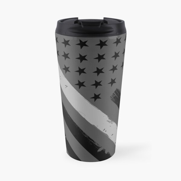 Thin Silver Line Flag Corrections Officer Travel Mug
