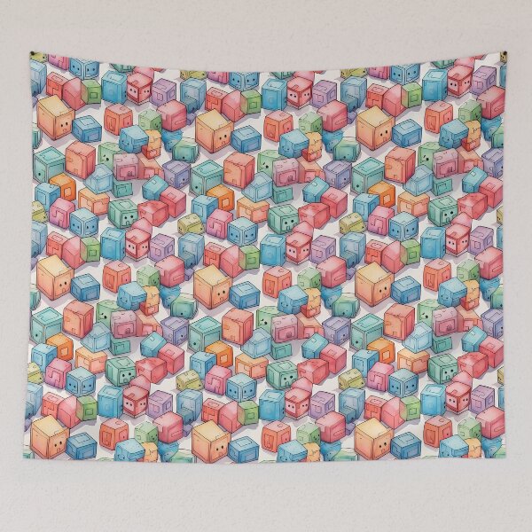 Item preview, Cube joy - water color (watercolor) cube designed and sold by Pixelboys.