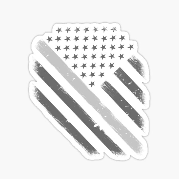 Thin Silver Line Flag GRUNGE Stickers 2 Pack – AZ House of Stickers