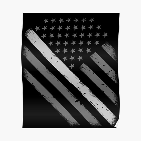 Thin Silver Line American Flag Correctional Officer Support Poster For Sale By Bluelinegear 3034