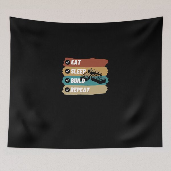 Item preview, Eat Sleep Build Repeat Funny  designed and sold by BarDesign.