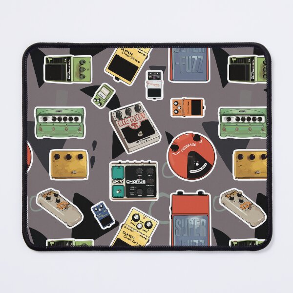 Item preview, Guitar Pedals pattern Retro Vintage - For real guitar and pedal lovers designed and sold by SketchyPedals.