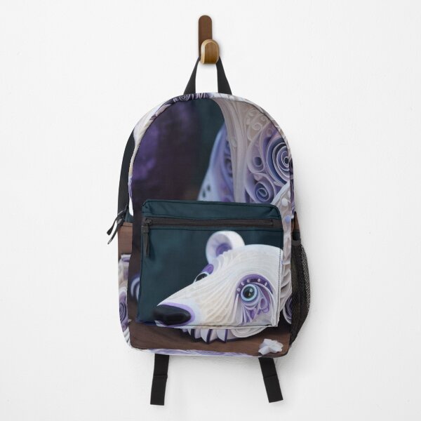 Artikelvorschau, Polar bear figurine with floral patterns on a dark background. entworfen und verkauft von aiphotosart.