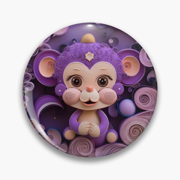 Item preview, Cute cartoon monkey made of paper on purple background. Top view designed and sold by aiphotosart.