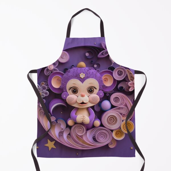 Item preview, Cute cartoon monkey made of paper on purple background. Top view designed and sold by aiphotosart.