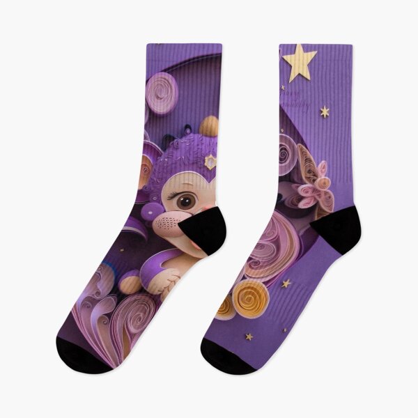 Item preview, Cute cartoon monkey made of paper on purple background. Top view designed and sold by aiphotosart.