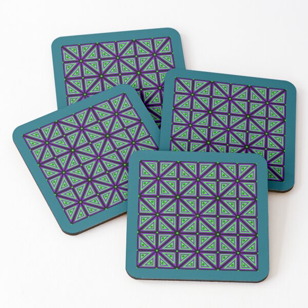 Item preview, Triangle Square Tessellating Pattern Halloween Green Purple   designed and sold by WylderPaddock.