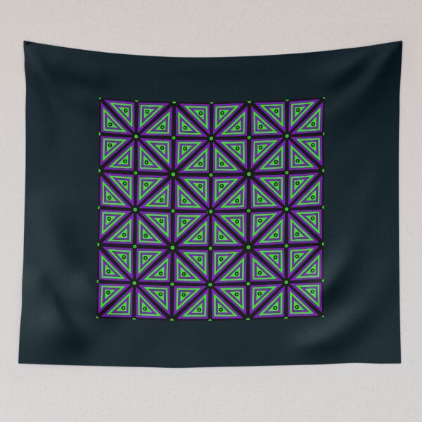 Item preview, Triangle Square Tessellating Pattern Halloween Green Purple   designed and sold by WylderPaddock.