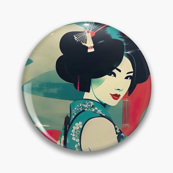 Item preview, Geisha Vintage Japanese Traditional Kimono Obi Hairpin Fans Cherry blossoms Lanterns designed and sold by Hot-as-hell.