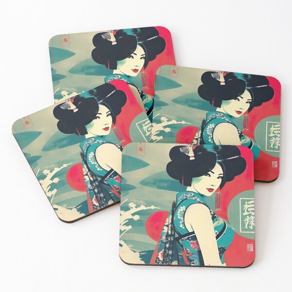Item preview, Geisha Vintage Japanese Traditional Kimono Obi Hairpin Fans Cherry blossoms Lanterns designed and sold by Hot-as-hell.