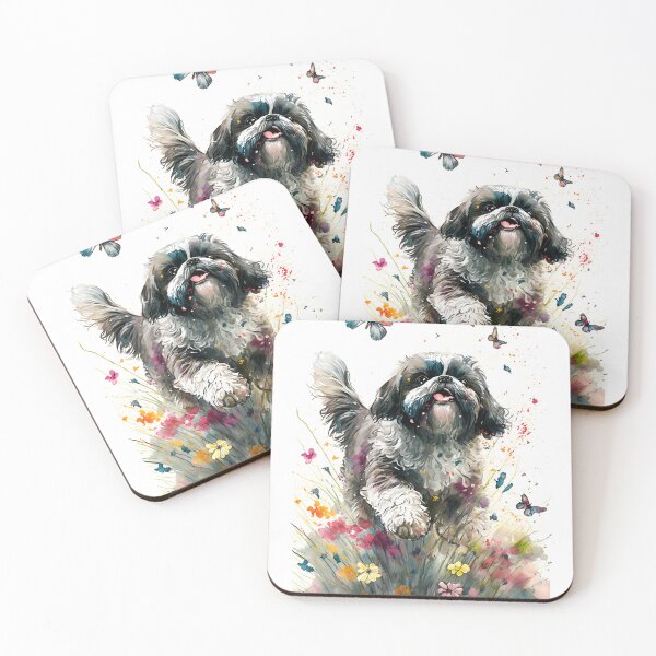 Item preview, Blooming Tails: Shih Tzu Delight, Shih Tzu Squad, dog lover. designed and sold by im9creative.
