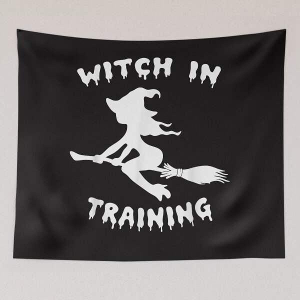Item preview, Flying Witch with Broomstick, Halloween Witch In Training  designed and sold by BridgetteCross2.