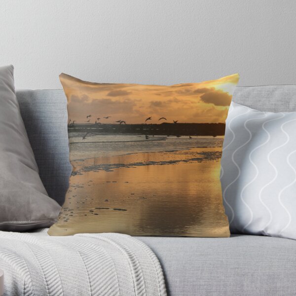 Sunset - Beadnell Bay - Northumberland Throw Pillow