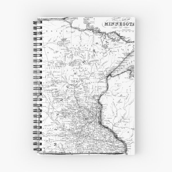Item preview, Vintage Map of Minnesota (1864) BW  designed and sold by BravuraMedia.