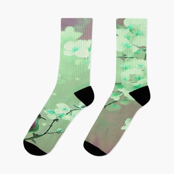 Item preview, Bird Pink in Tree with Mint Green Flowers and Pink Sky designed and sold by deniselynnimage.