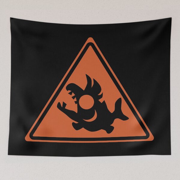 Item preview, Salmon Run Warning Sign designed and sold by galaxydaydreams.
