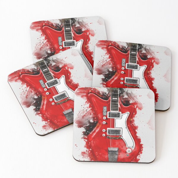 Item preview, Red White Electric Guitar Art designed and sold by popcultposters1.