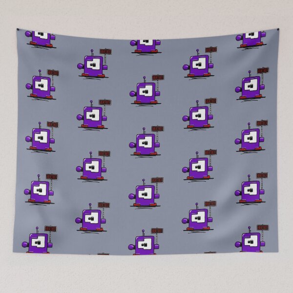 Item preview, Robot - Bert Funny Purple Cartoon Illustration designed and sold by Yeomans Cartoons.