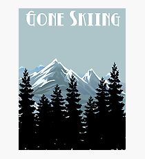 Gone Skiing Vintage Poster Photographic Print