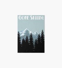Gone Skiing Vintage Poster Art Board