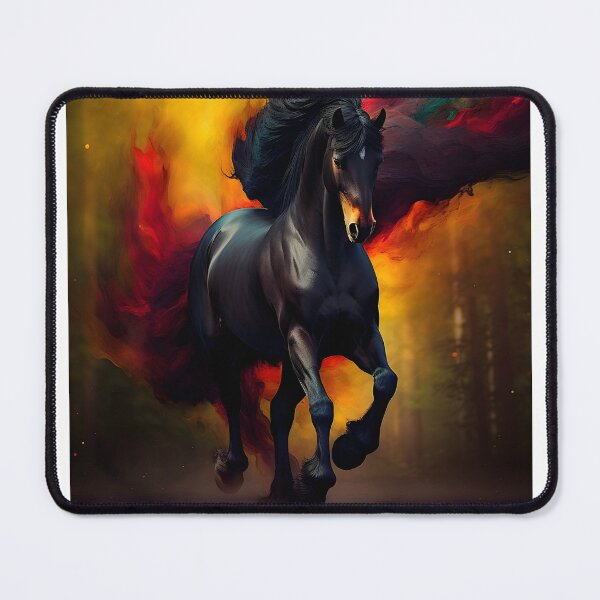 Item preview, Abstract Fantasy Wild Black Stallion Art designed and sold by PeteRascal.