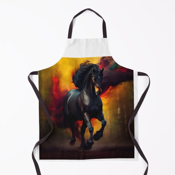 Item preview, Abstract Fantasy Wild Black Stallion Art designed and sold by PeteRascal.
