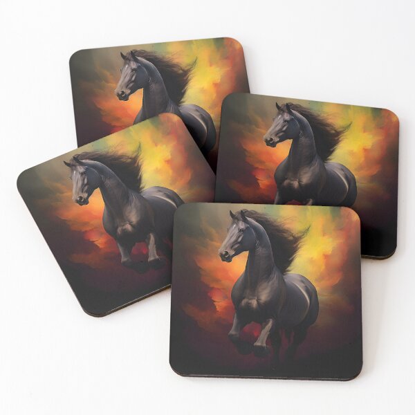 Item preview, Abstract Fantasy Wild Black Stallion Art designed and sold by PeteRascal.