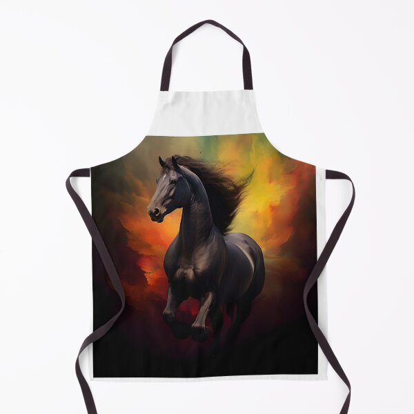 Item preview, Abstract Fantasy Wild Black Stallion Art designed and sold by PeteRascal.