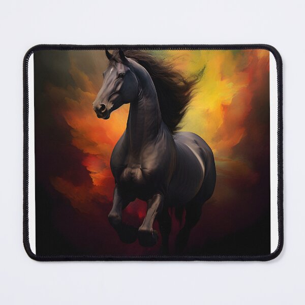 Item preview, Abstract Fantasy Wild Black Stallion Art designed and sold by PeteRascal.