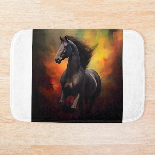 Item preview, Abstract Fantasy Wild Black Stallion Art designed and sold by PeteRascal.