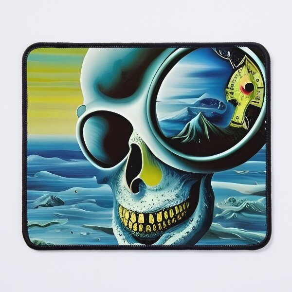 Item preview, Surreal skull in bizarre motorcycle goggles designed and sold by Zolongano.