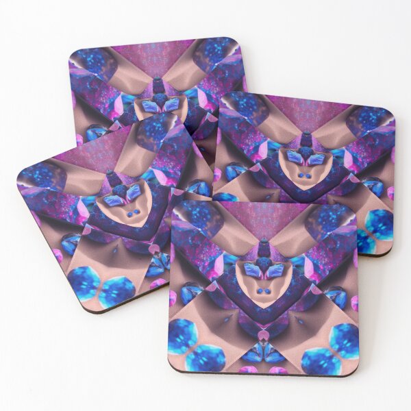Item preview, Gorgeous assortment of sand-encrusted stone jewelry painted in unique blue and pink tones - the perfect gift idea for blue and pink stone jewelry lovers. designed and sold by Ralek.