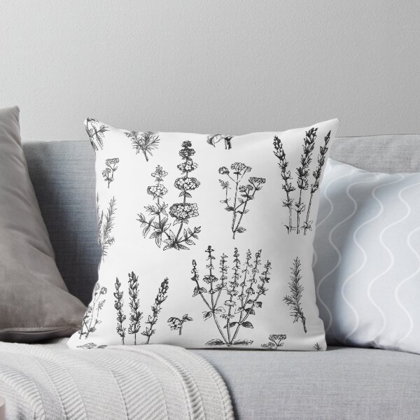 Item preview, Elegant Vintage Black White Herbal Garden Pattern designed and sold by tanjica.
