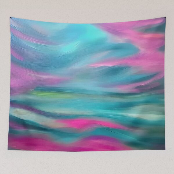 Item preview, Flowing Dreams: Pink, Blue, Greenish Abstract Art Design designed and sold by Bridie  OBrien.