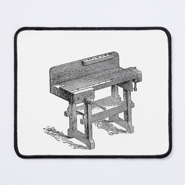 Item preview, Woodworking workbench, vintage book illustration designed and sold by Salvatore Mars.