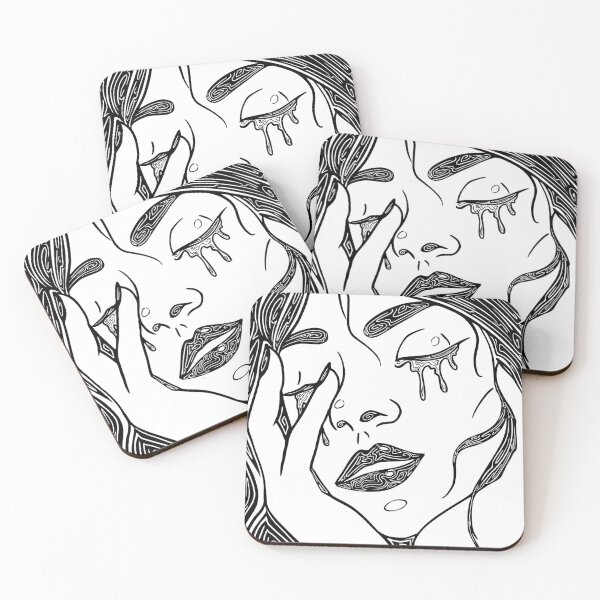 Item preview, Retro Abstract Crying Woman -Vintage Comic Pop-art Design In Black designed and sold by Mitch616Art.